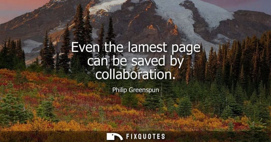 Small: Even the lamest page can be saved by collaboration