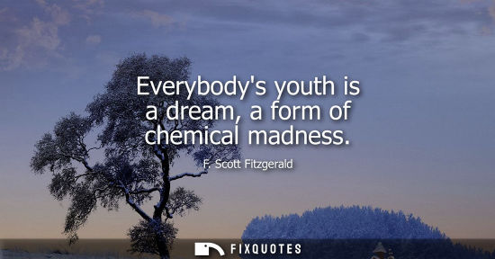 Small: Everybodys youth is a dream, a form of chemical madness