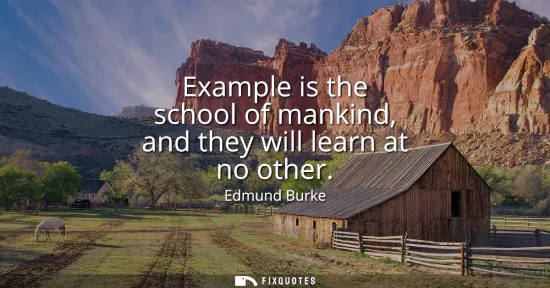 Small: Example is the school of mankind, and they will learn at no other