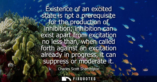 Small: Existence of an excited state is not a prerequisite for the production of inhibition inhibition can exi