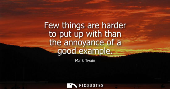 Small: Few things are harder to put up with than the annoyance of a good example