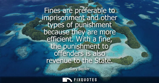 Small: Fines are preferable to imprisonment and other types of punishment because they are more efficient.