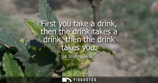Small: First you take a drink, then the drink takes a drink, then the drink takes you