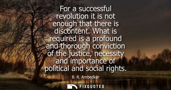 Small: For a successful revolution it is not enough that there is discontent. What is required is a profound a
