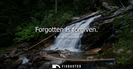 Small: Forgotten is forgiven - F. Scott Fitzgerald