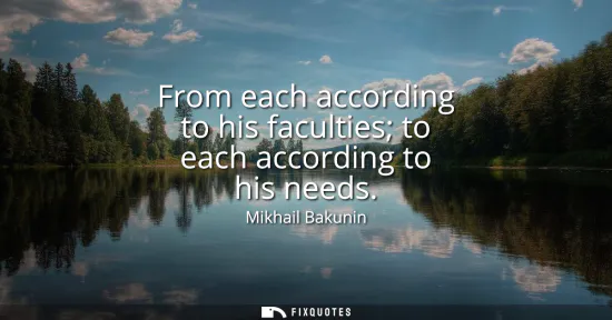 Small: From each according to his faculties to each according to his needs
