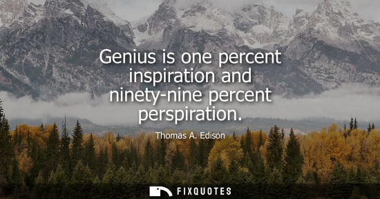 Small: Genius is one percent inspiration and ninety-nine percent perspiration