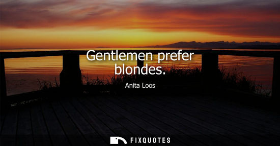 Small: Gentlemen prefer blondes