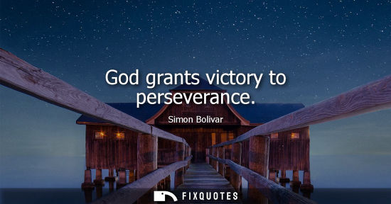 Small: God grants victory to perseverance
