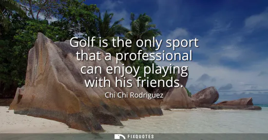Small: Golf is the only sport that a professional can enjoy playing with his friends