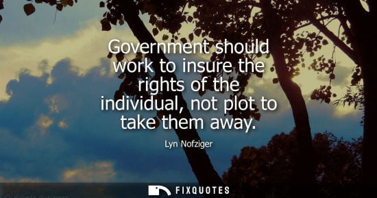 Small: Government should work to insure the rights of the individual, not plot to take them away