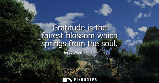 Small: Henry Ward Beecher - Gratitude is the fairest blossom which springs from the soul