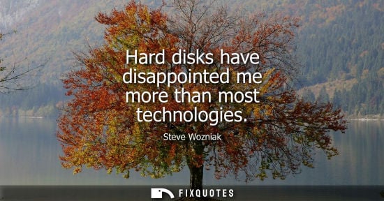 Small: Hard disks have disappointed me more than most technologies