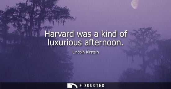Small: Harvard was a kind of luxurious afternoon