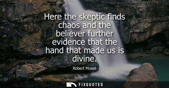 Small: Here the skeptic finds chaos and the believer further evidence that the hand that made us is divine