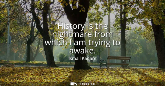 Small: History is the nightmare from which I am trying to awake