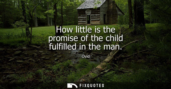 Small: How little is the promise of the child fulfilled in the man