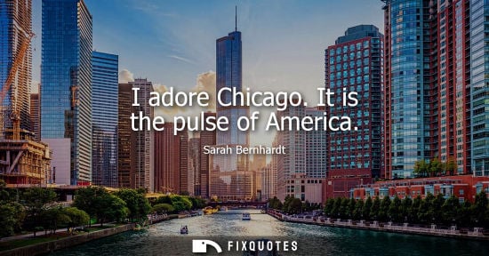 Small: I adore Chicago. It is the pulse of America