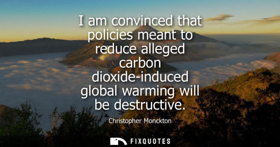 Small: I am convinced that policies meant to reduce alleged carbon dioxide-induced global warming will be dest