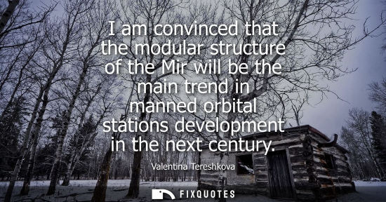 Small: I am convinced that the modular structure of the Mir will be the main trend in manned orbital stations 