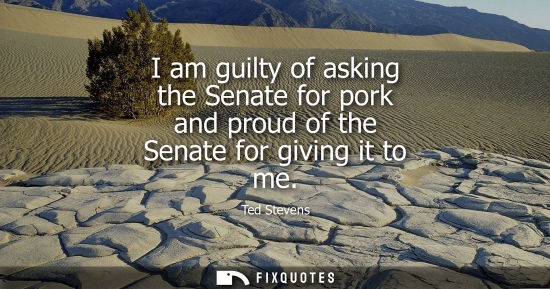 Small: I am guilty of asking the Senate for pork and proud of the Senate for giving it to me