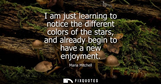 Small: I am just learning to notice the different colors of the stars, and already begin to have a new enjoyme