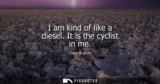 Small: I am kind of like a diesel. It is the cyclist in me - Clara Hughes