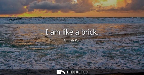 Small: Amrish Puri: I am like a brick