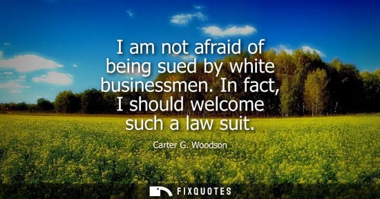 Small: I am not afraid of being sued by white businessmen. In fact, I should welcome such a law suit