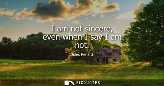 Small: I am not sincere, even when I say I am not