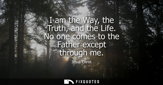 Small: I am the Way, the Truth, and the Life. No one comes to the Father except through me