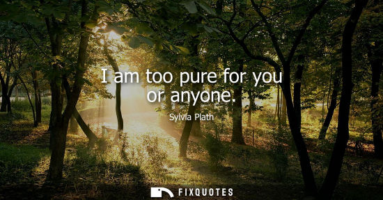 Small: I am too pure for you or anyone
