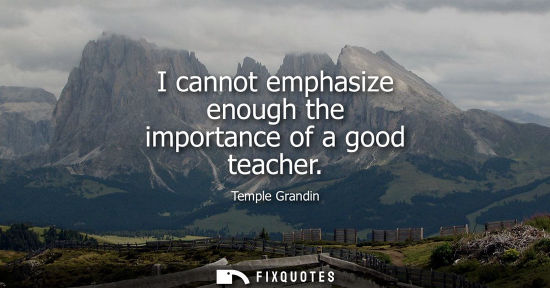 Small: I cannot emphasize enough the importance of a good teacher