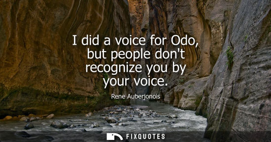 Small: I did a voice for Odo, but people dont recognize you by your voice