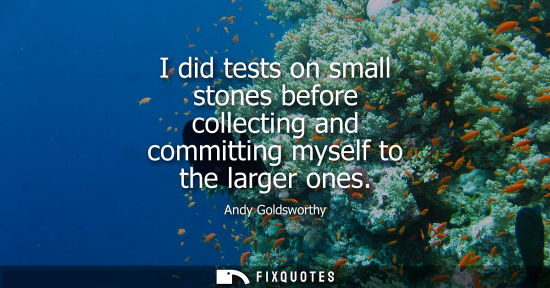 Small: I did tests on small stones before collecting and committing myself to the larger ones