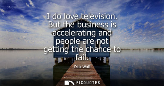 Small: I do love television. But the business is accelerating and people are not getting the chance to fail