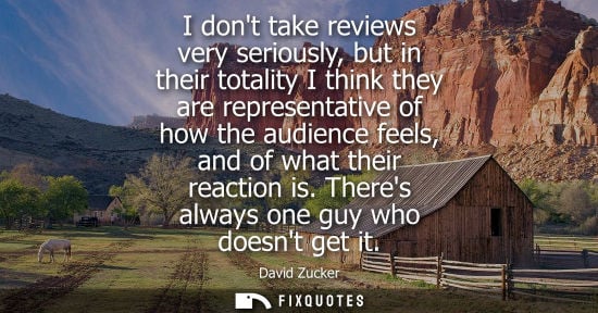 Small: I dont take reviews very seriously, but in their totality I think they are representative of how the au