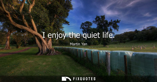 Small: I enjoy the quiet life - Martin Yan