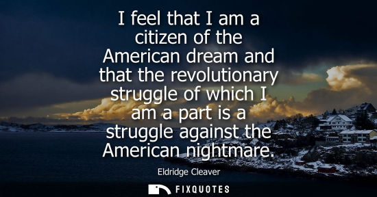 Small: I feel that I am a citizen of the American dream and that the revolutionary struggle of which I am a pa