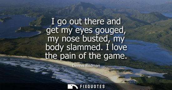 Small: I go out there and get my eyes gouged, my nose busted, my body slammed. I love the pain of the game