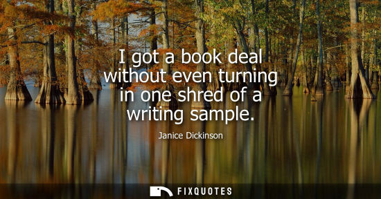 Small: I got a book deal without even turning in one shred of a writing sample