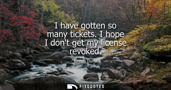 Small: I have gotten so many tickets. I hope I dont get my license revoked