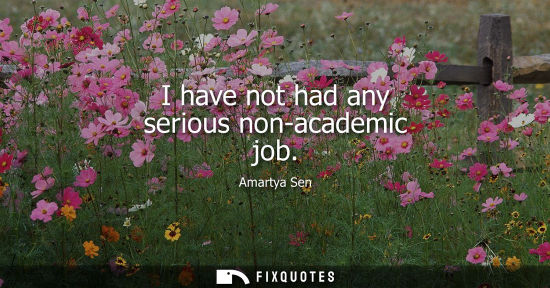 Small: I have not had any serious non-academic job