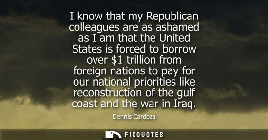 Small: I know that my Republican colleagues are as ashamed as I am that the United States is forced to borrow 