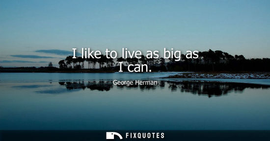 Small: I like to live as big as I can
