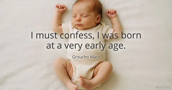 I must confess, I was born at a very early age - Groucho Marx