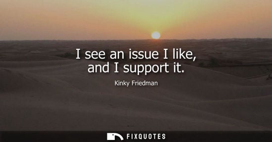 Small: I see an issue I like, and I support it