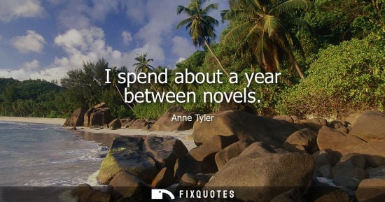 Small: I spend about a year between novels