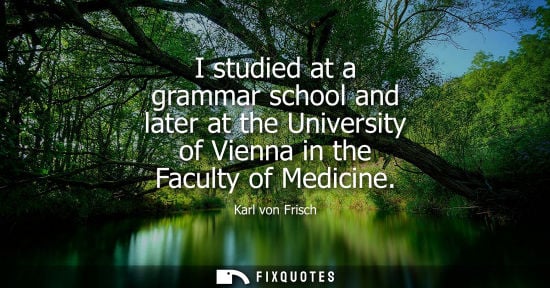 Small: I studied at a grammar school and later at the University of Vienna in the Faculty of Medicine - Karl von Fris
