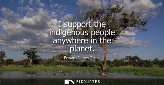 Small: I support the indigenous people anywhere in the planet